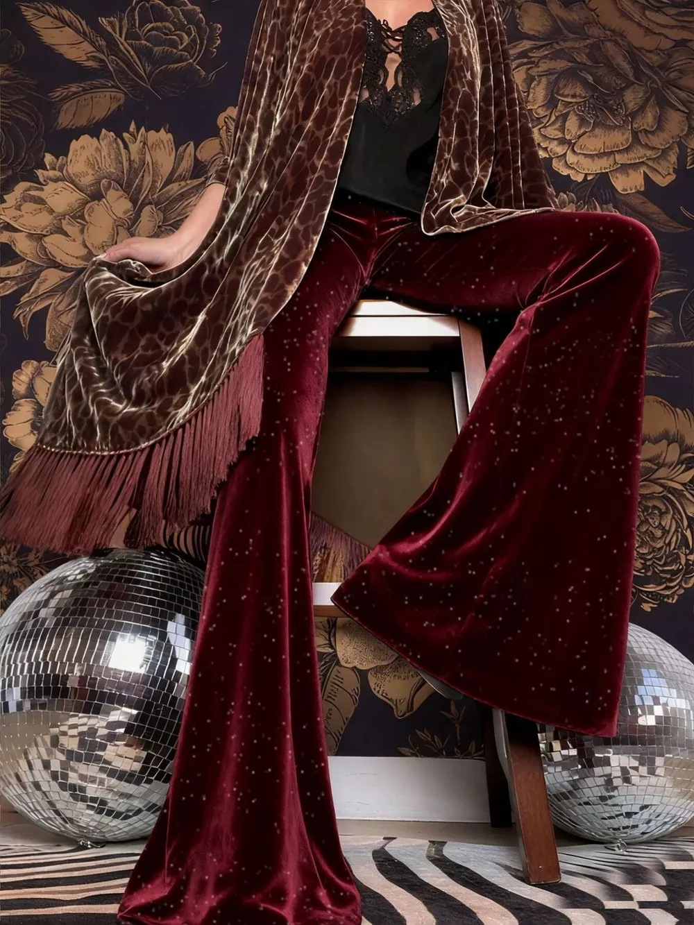 Velvet High Waist Flared Pants, image 12