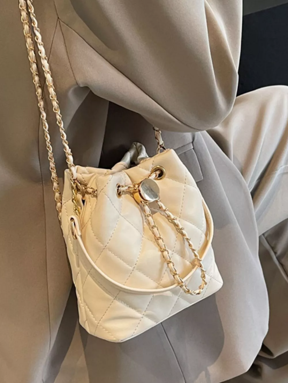 Bucket Crossbody Bag with Chain, image 3