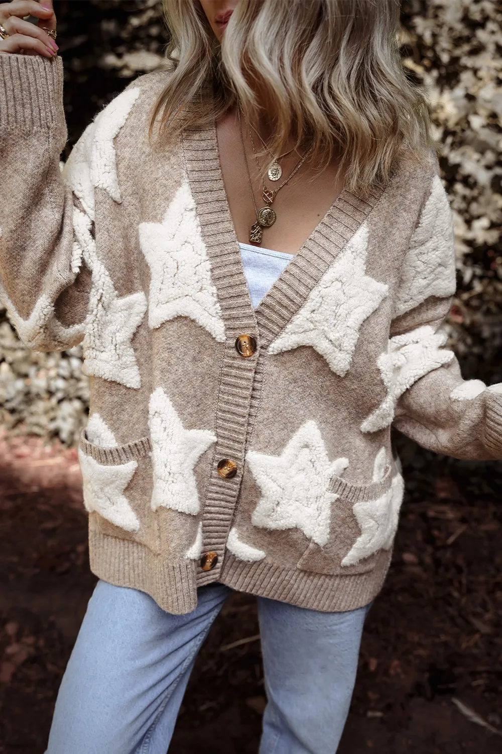 Star Button Up Long Sleeve Cardigan, image 6