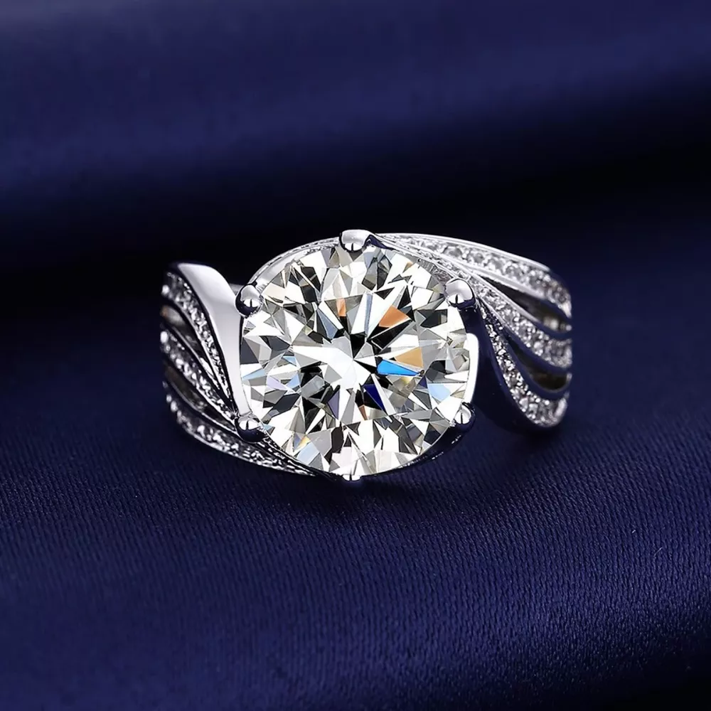 3 Carat Moissanite 925 Sterling Silver Ring, image 4