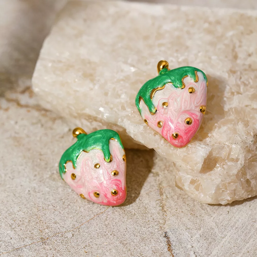 Colorful Strawberry Stud Earrings, image 3