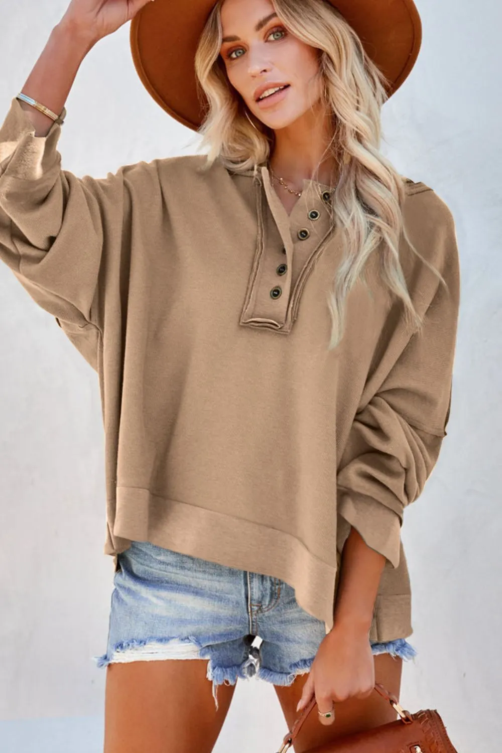 Exposed Seam Long Sleeve Hoodie, image 4