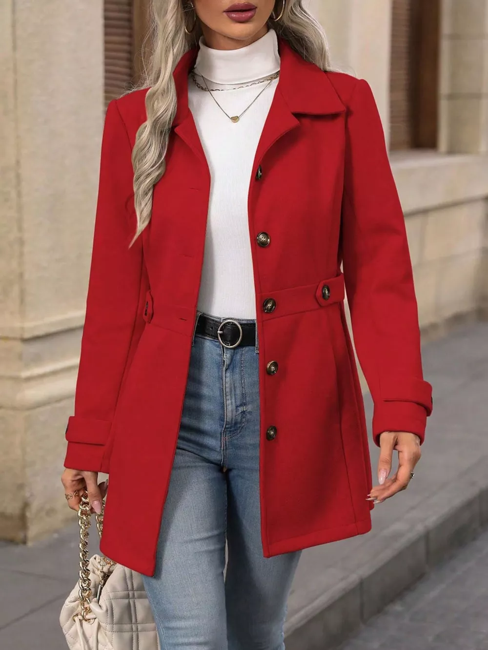 Button Up Long Sleeve Coat, image 17