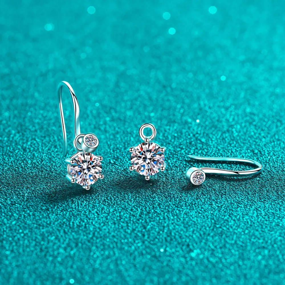 2 Carat Moissanite 925 Sterling Silver Earrings, image 4