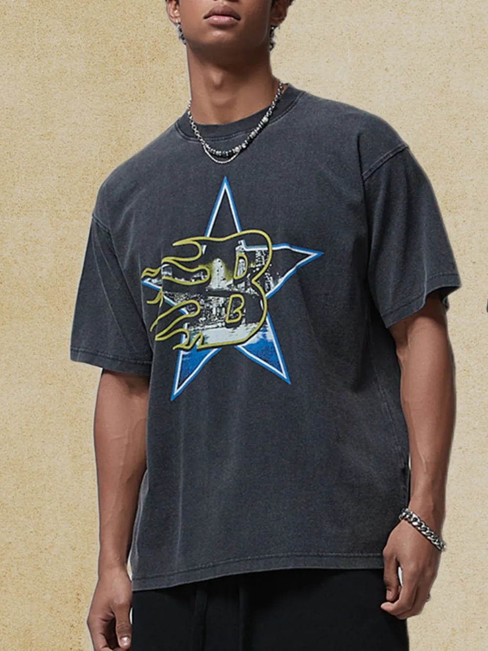 Men's Graphic Round Neck Half Sleeve T-Shirt