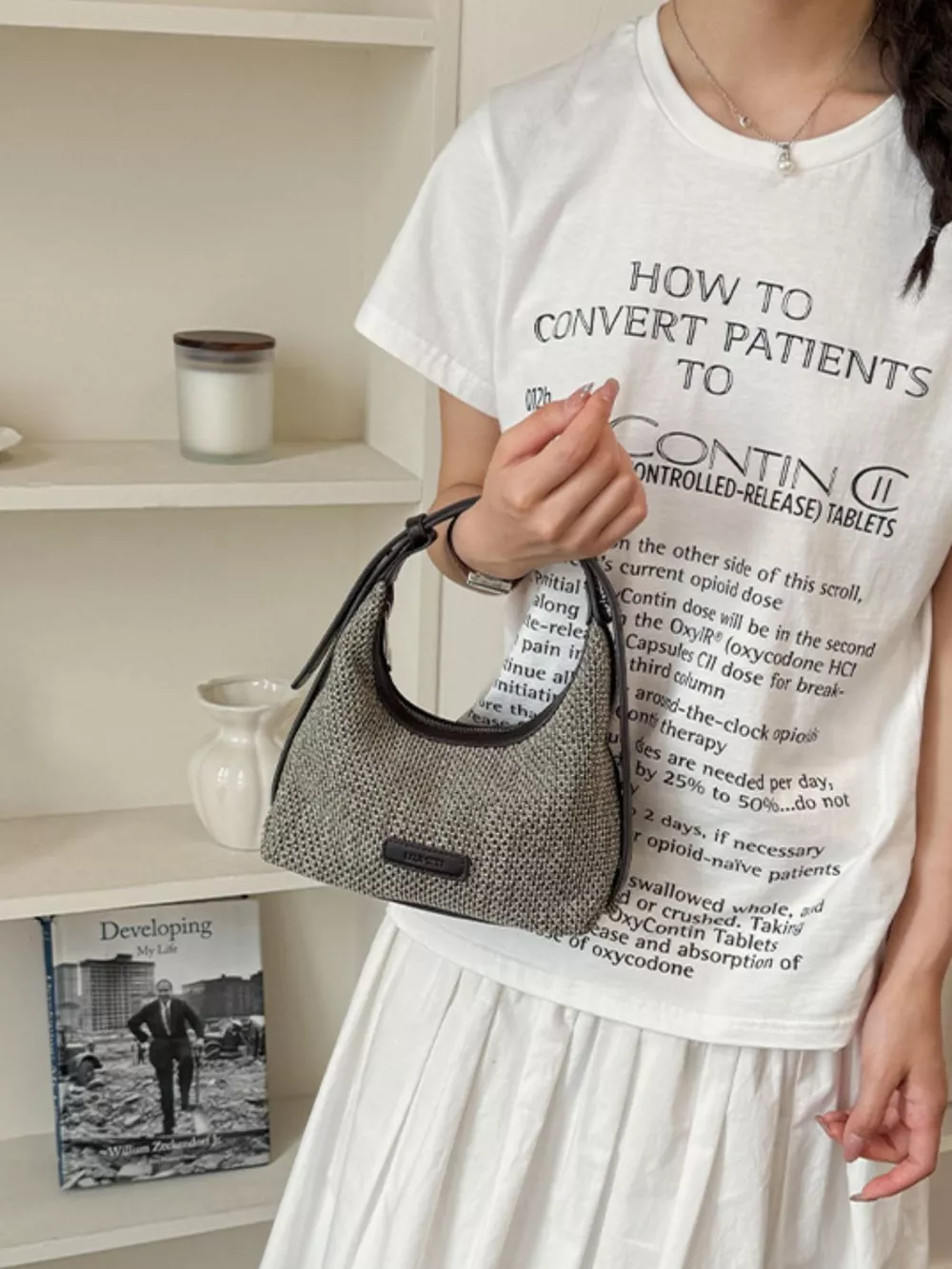Textured Hobo Shoulder Bag, image 2