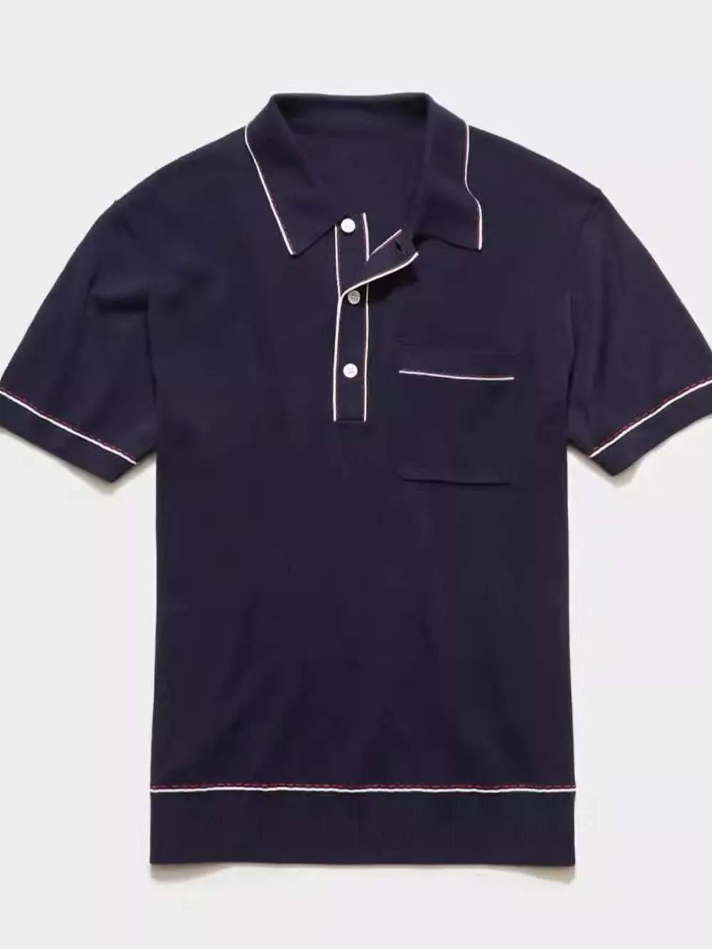 Men's Plus Size Button Detail Short Sleeve Polo, image 2