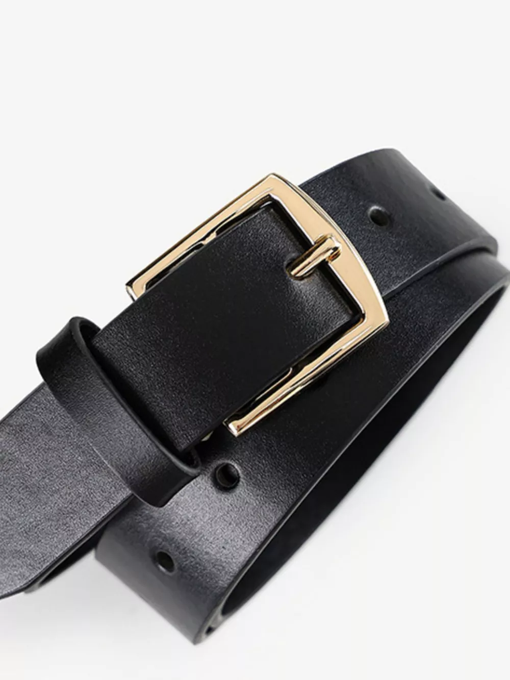 Leather Belt with Golden Buckle, image 4