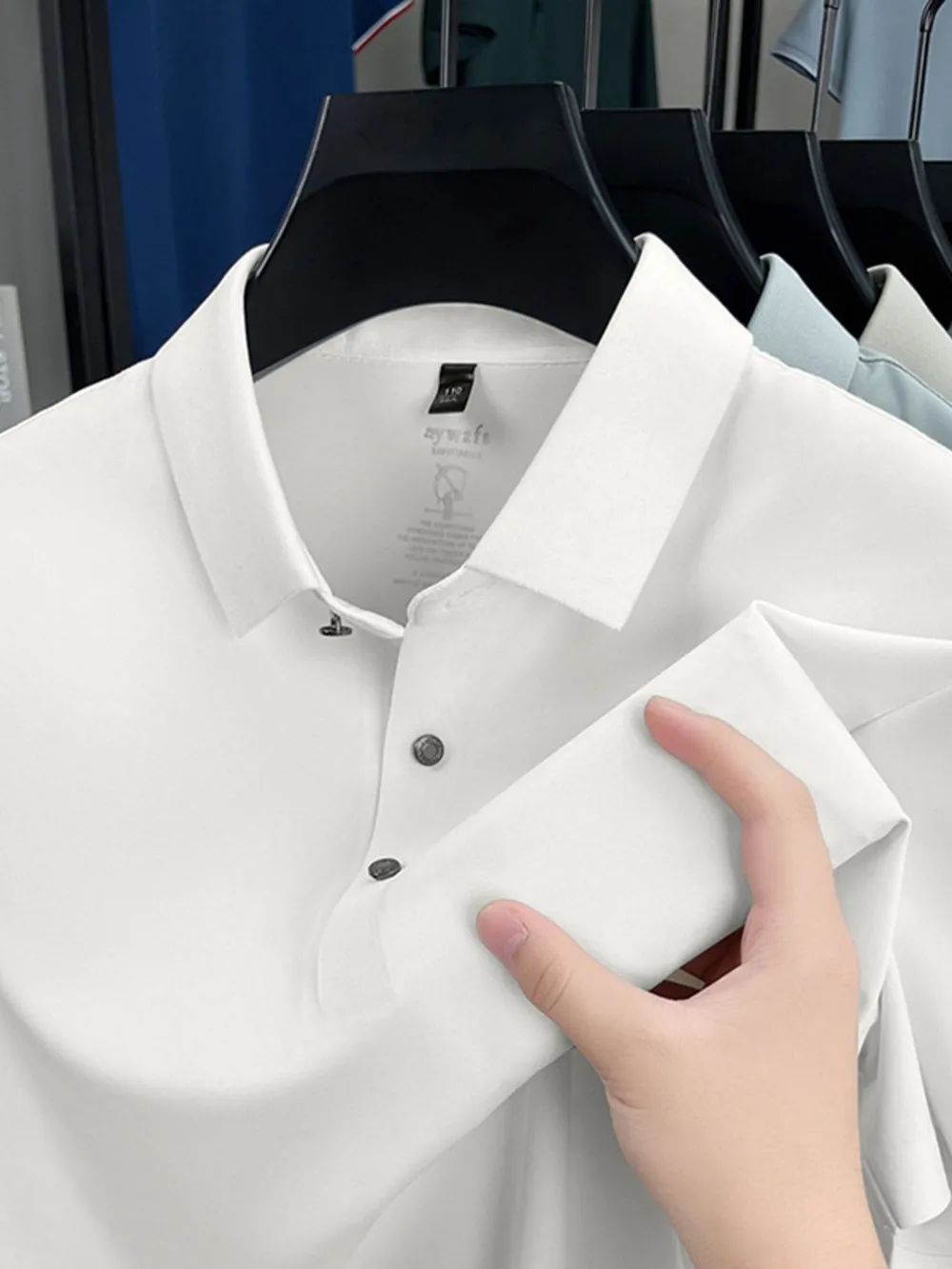 Men's Plus Size Button Detail Short Sleeve Polo, image 13
