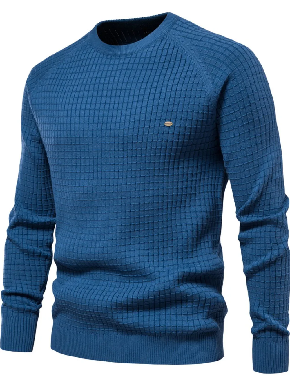 Texture Round Neck Long Sleeve Sweater, image 3