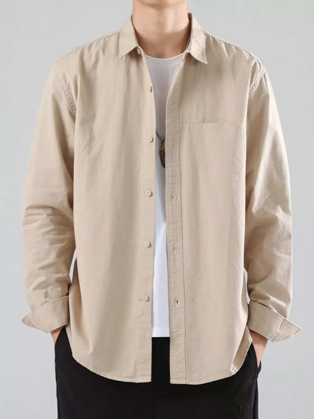 Men's Full Size Button-Up Casual Shirt Plus Size