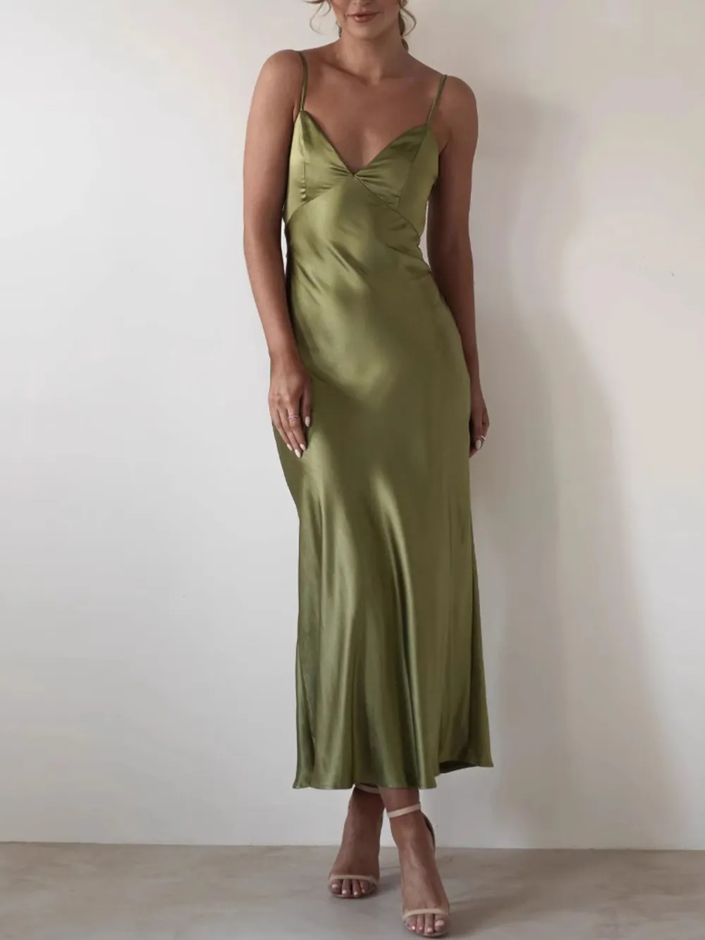 Satin Backless Cami Dress, image 7