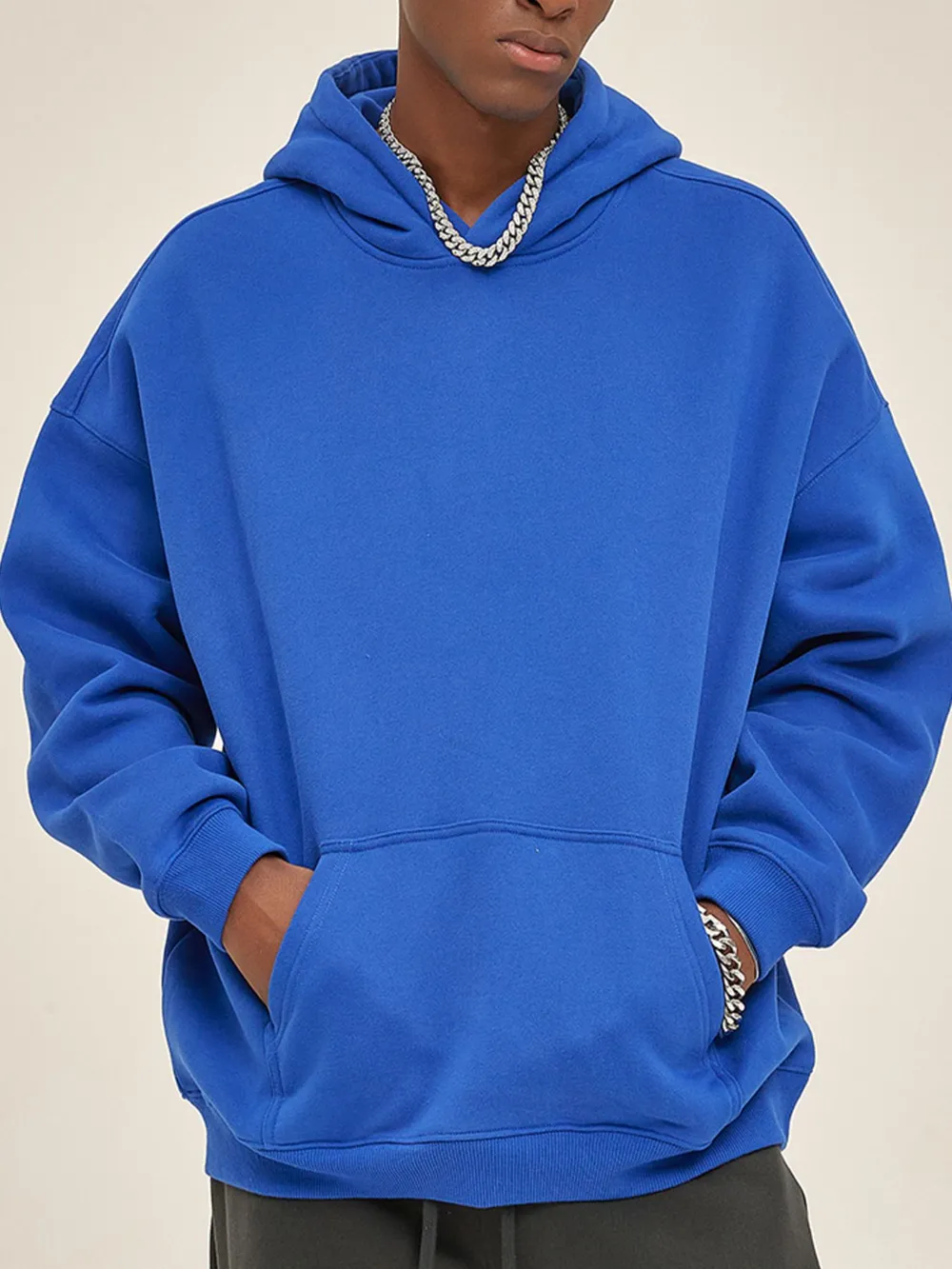 Men's Oversized Pocketed Long Sleeve Hoodie, image 4