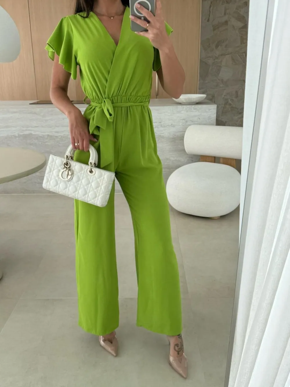 Tied Ruffled Wide Leg Jumpsuit, image 9