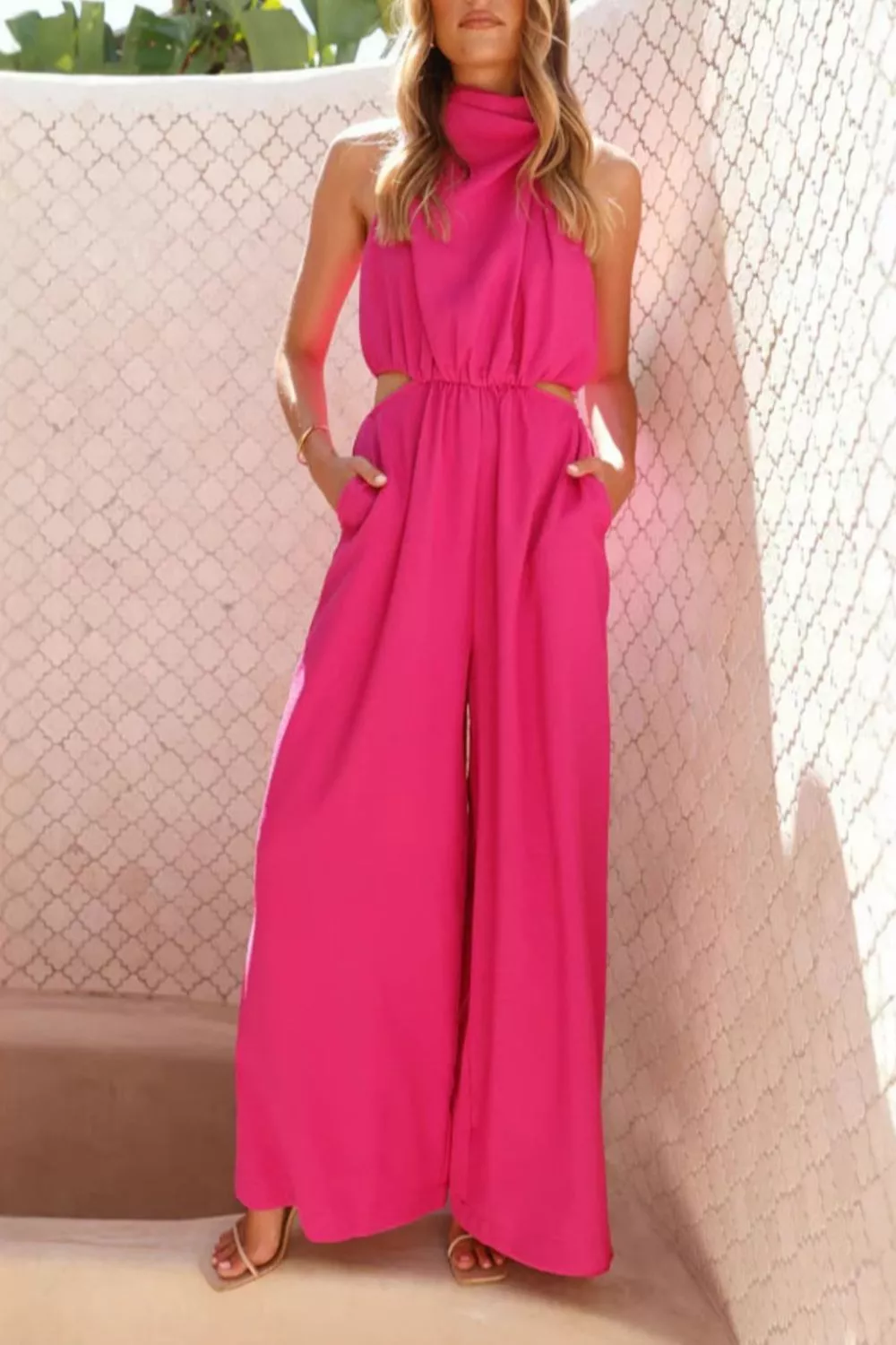 Cutout Sleeveless Wide Leg Jumpsuit, image 7