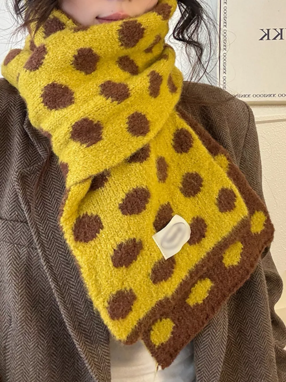 Polka Dot Knitted Scarf, image 2