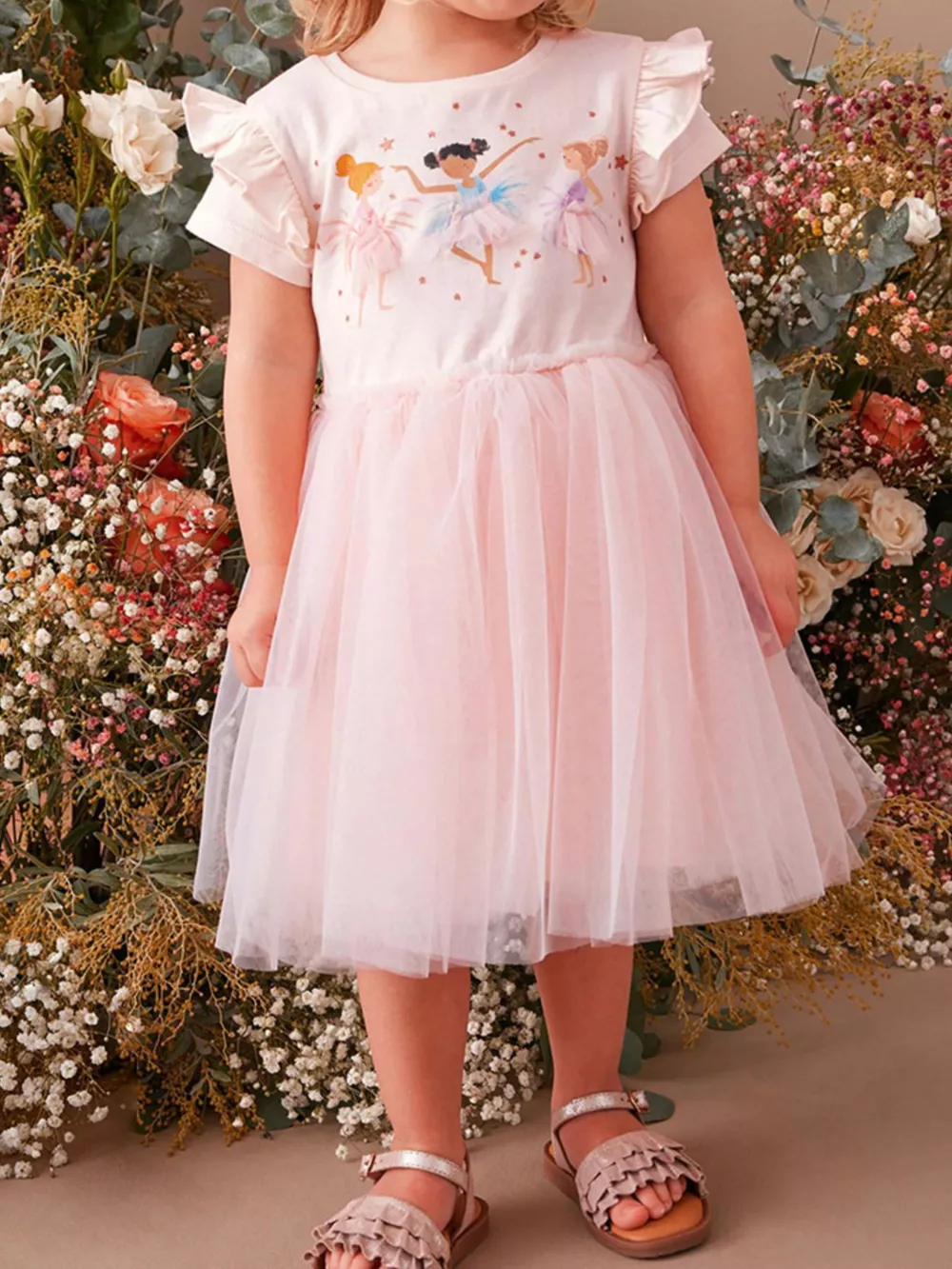 Children's Ballerina Round Neck Tulle Dress, image 5