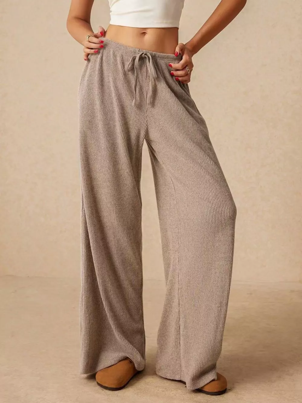 Drawstring Wide Leg Pants, image 10