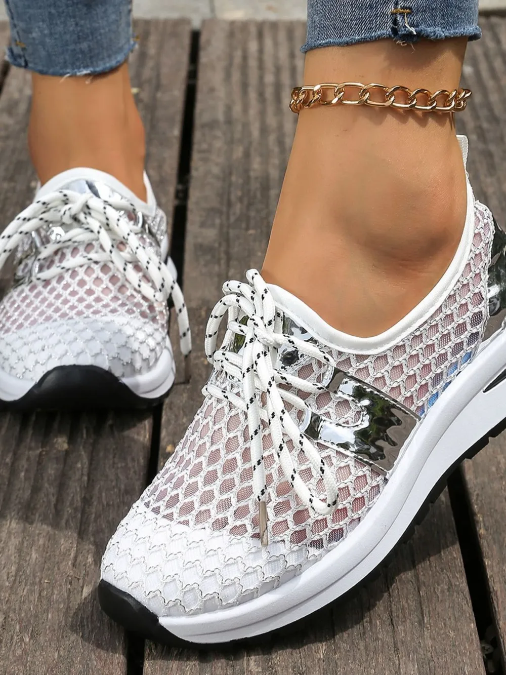 Breathable Mesh Lace-Up Athletic, image 2