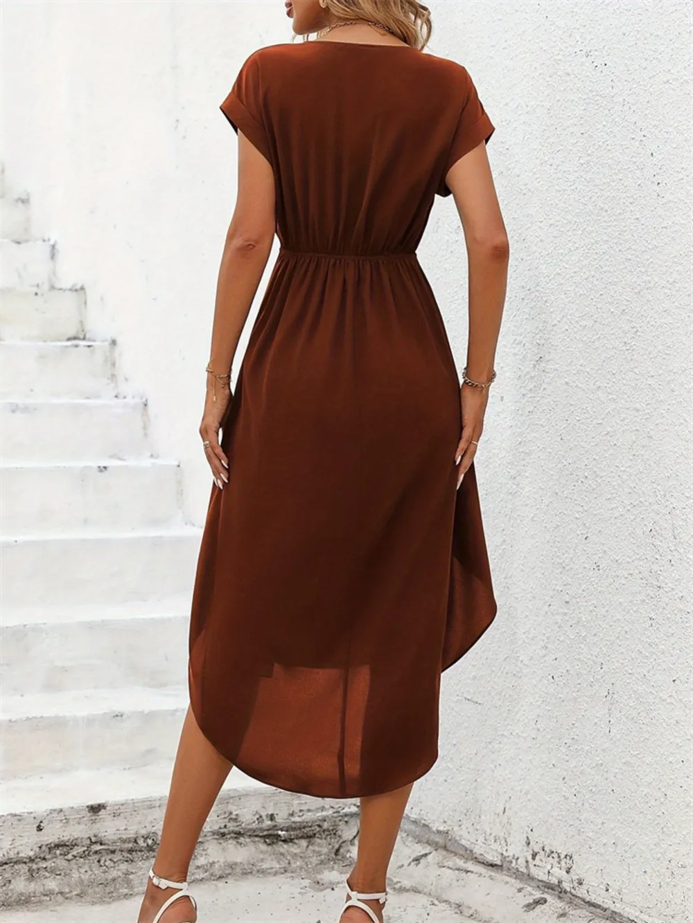 Tied Surplice Short Sleeve Dress, image 6
