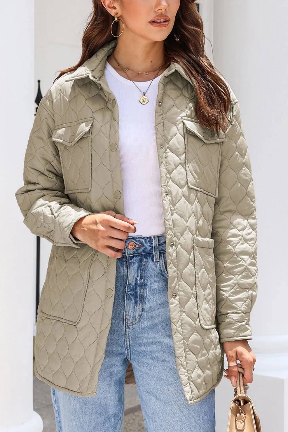 Snap Down Collared Winter Coat, image 2