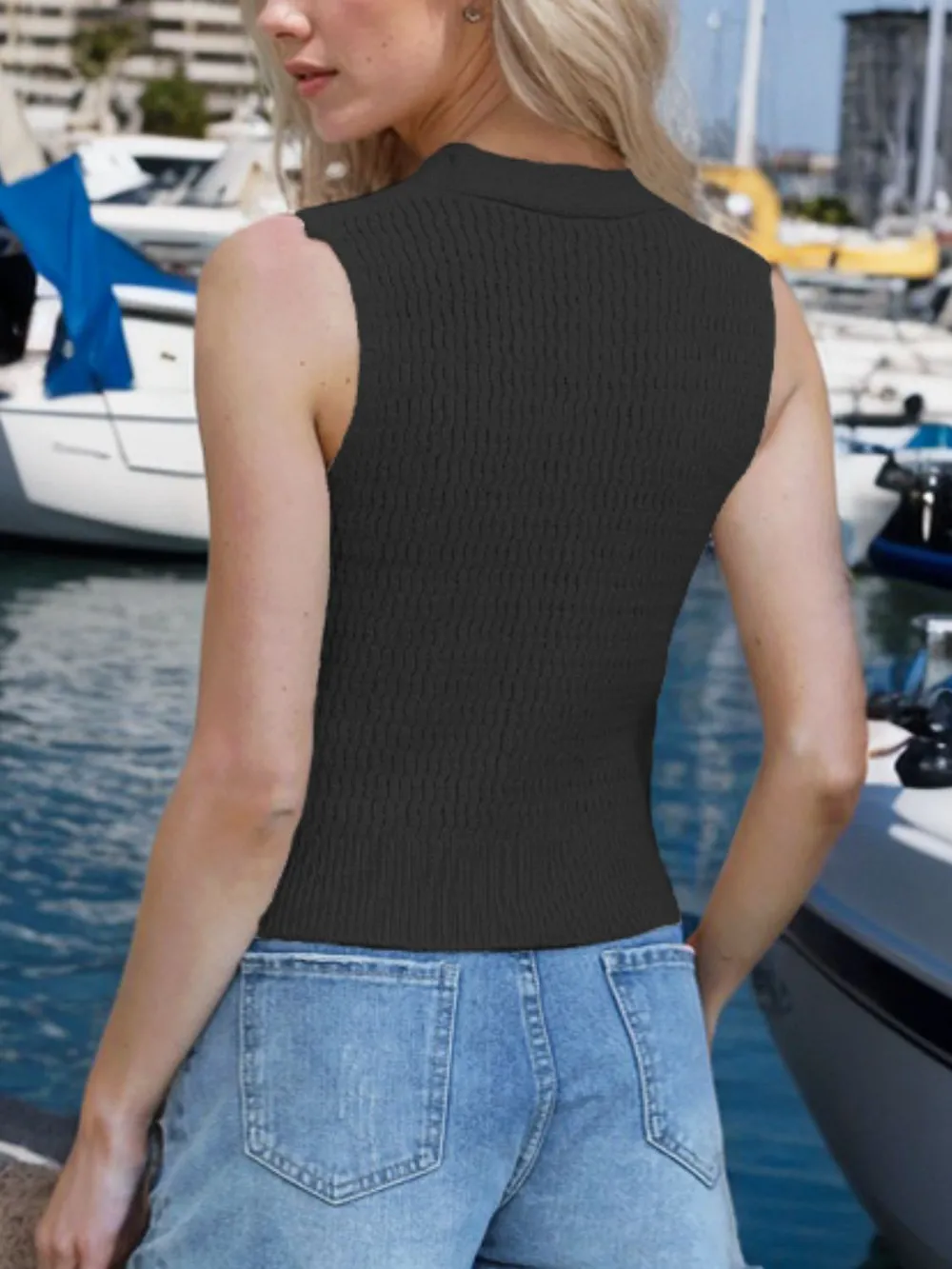 Button Down V-Neck Sweater Vest, image 10
