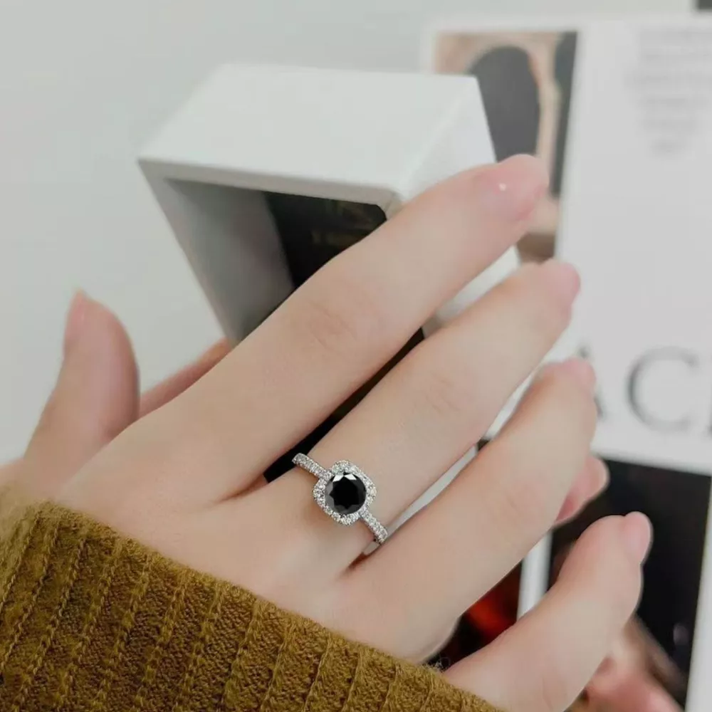 1 Carat Moissanite 925 Sterling Silver Ring, image 4
