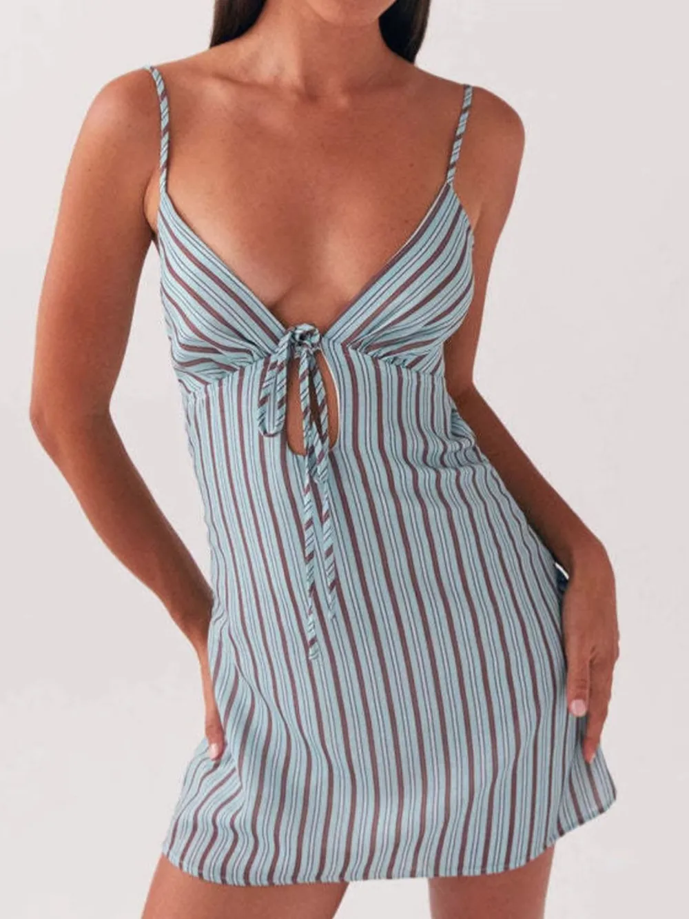 Tie-Front Mini Cami Dress, image 10