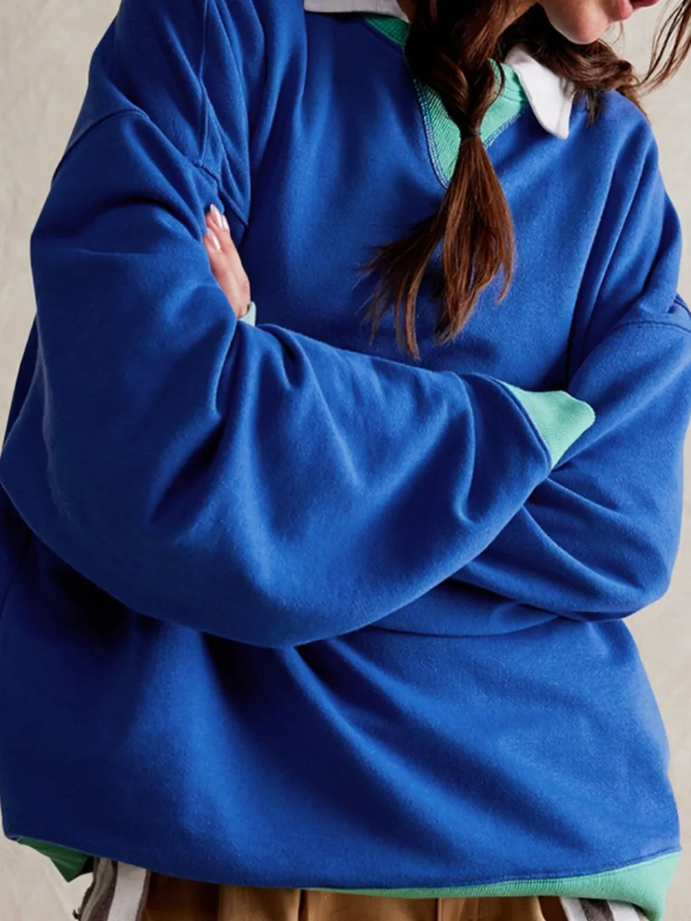 Contrast Dropped Shoulder Long Sleeve Sweatshirt, image 7