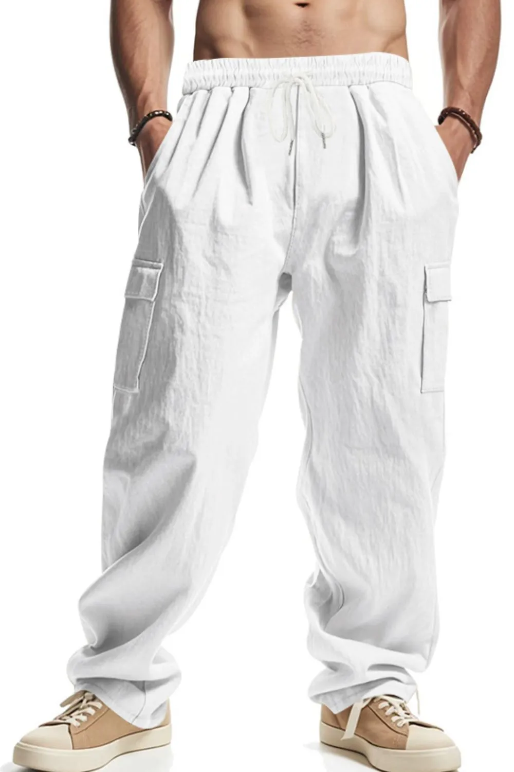 Men's Full Size Drawstring Pants with Pockets Plus Size, image 5