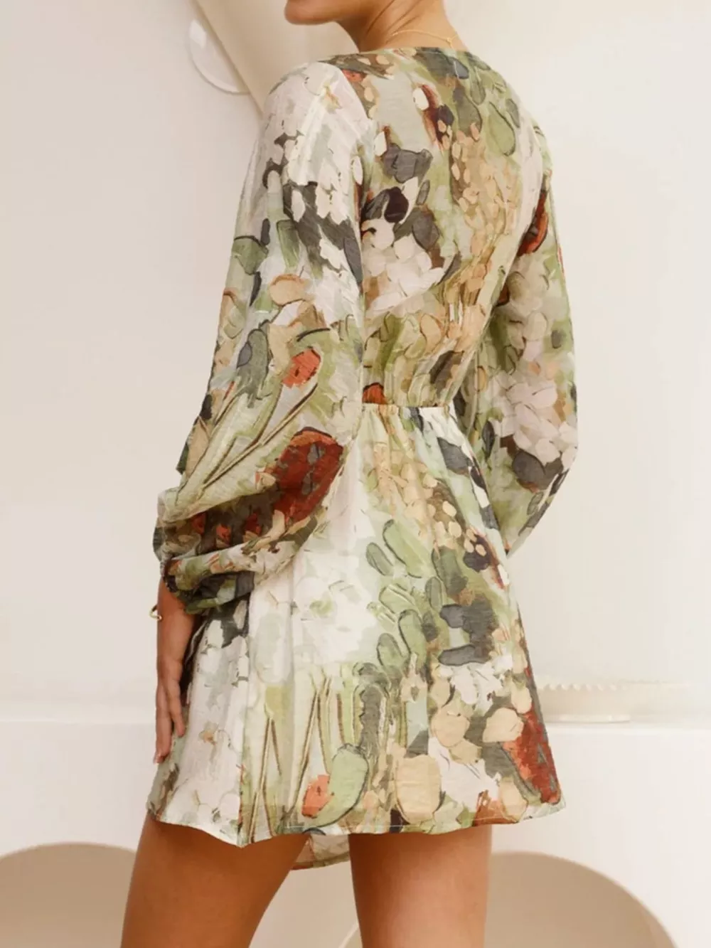 Surplice Long Sleeve Tie Waist Dress, image 13