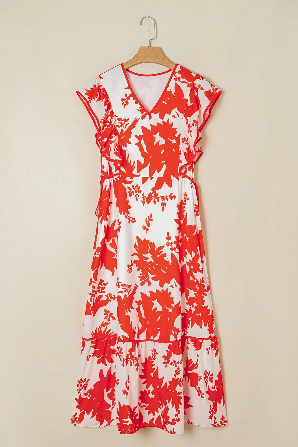 Floral V-Neck Summer Midi Dress, image 8