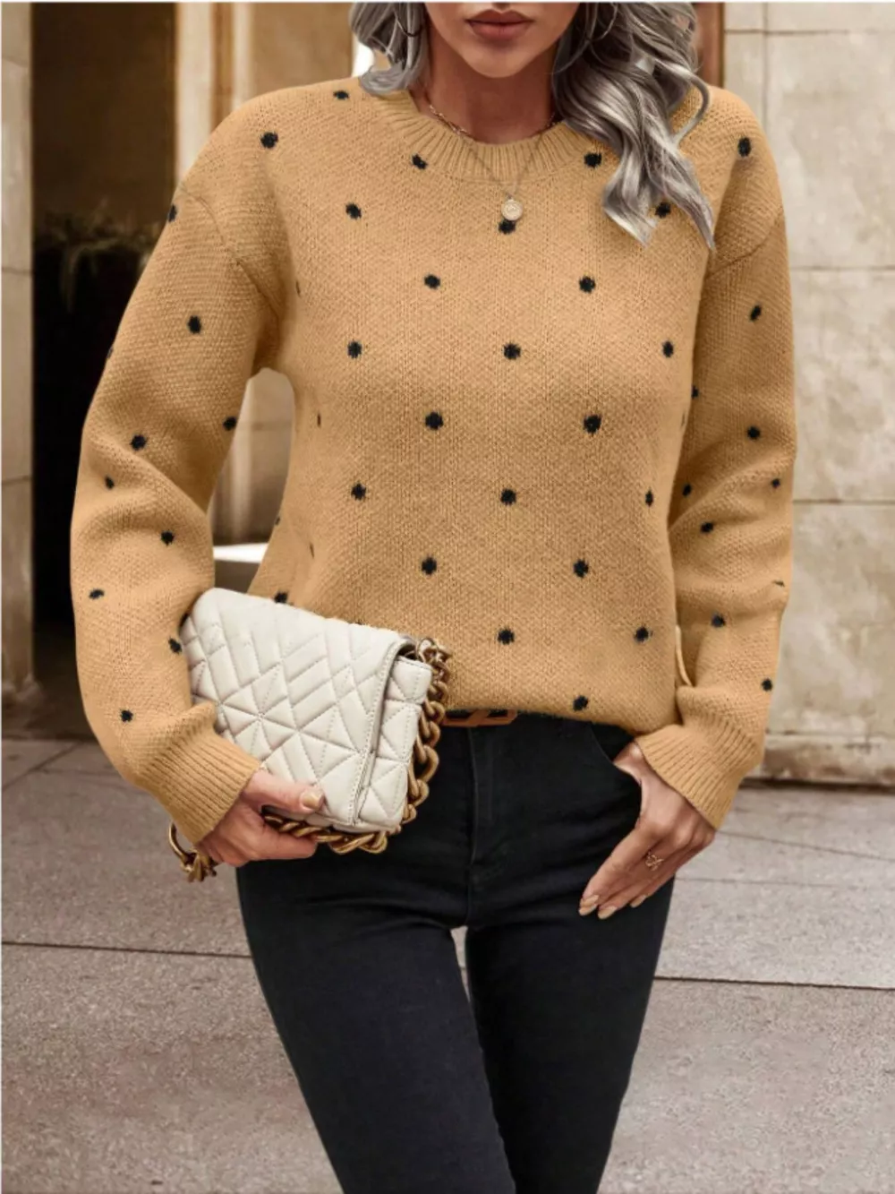 Polka Dot Long Sleeve Sweater, image 17