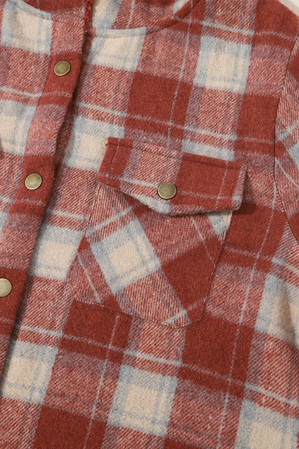 Fleece Lined Plaid Hooded Jacket, image 6