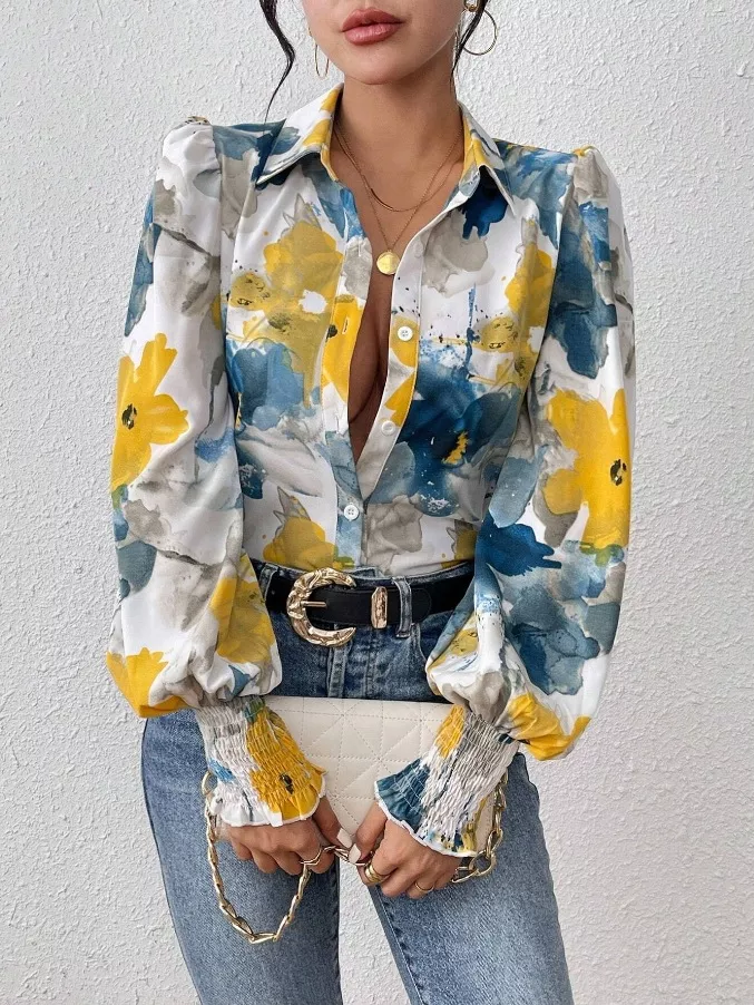 Floral Print Long Sleeve Shirt, image 10