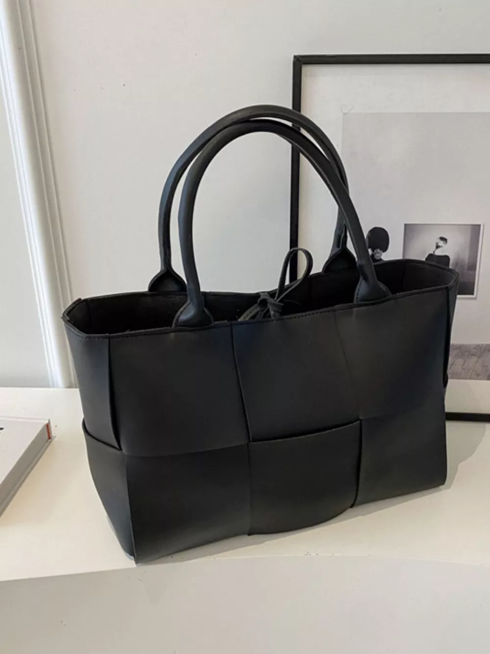 Woven Leather Tote Bag, image 5