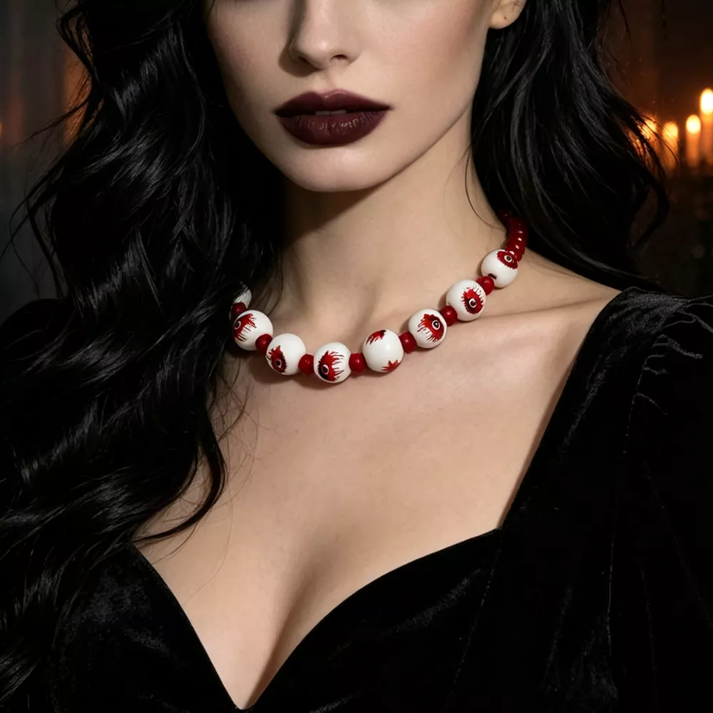 Halloween Eyeball Beaded Necklace, image 3