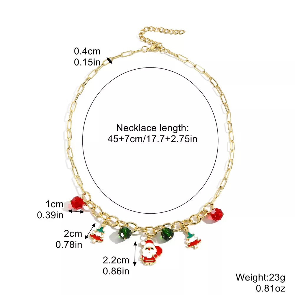 18K Gold-Plated Alloy Christmas Necklace, image 4