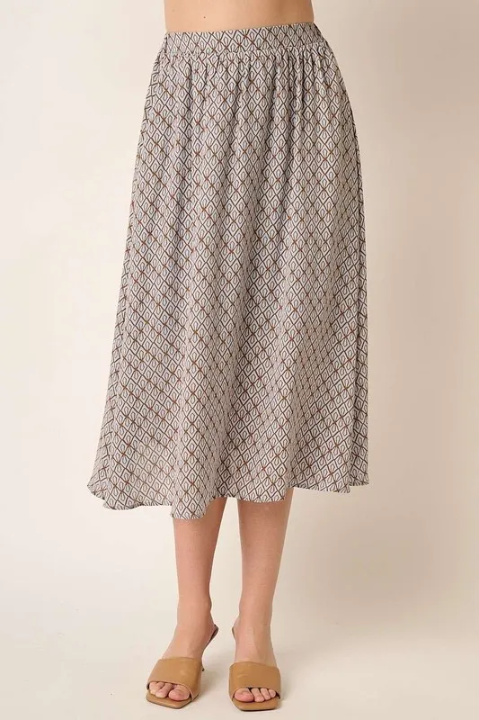 Printed Midi Skirt