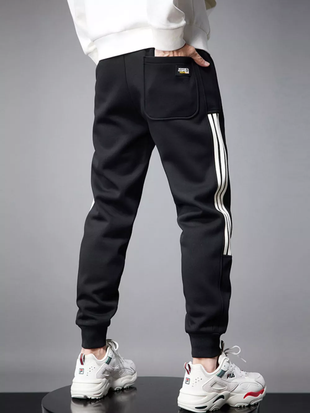 Men's Side Striped Drawstring Joggers, image 4