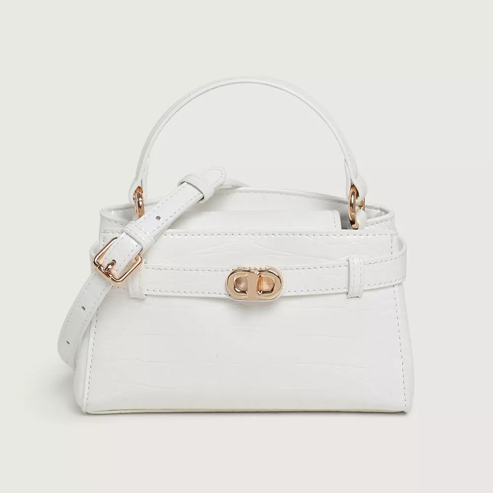 Crocodile-Embossed Crossbody Bag