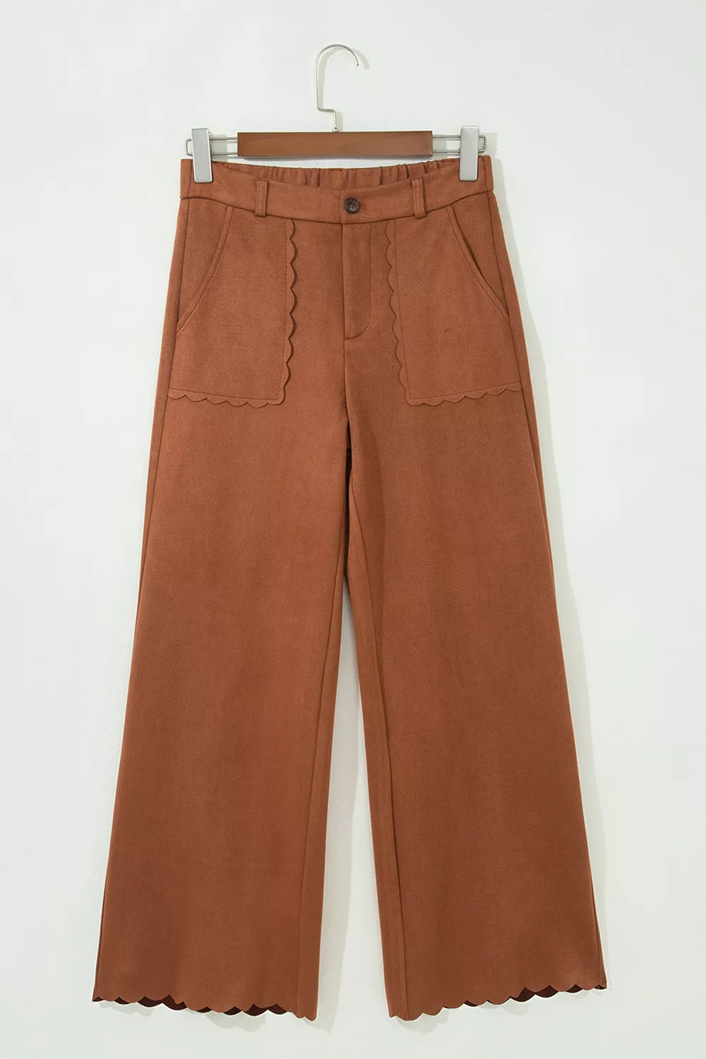 Scalloped Edge Pocket Full-Length Pants, image 6
