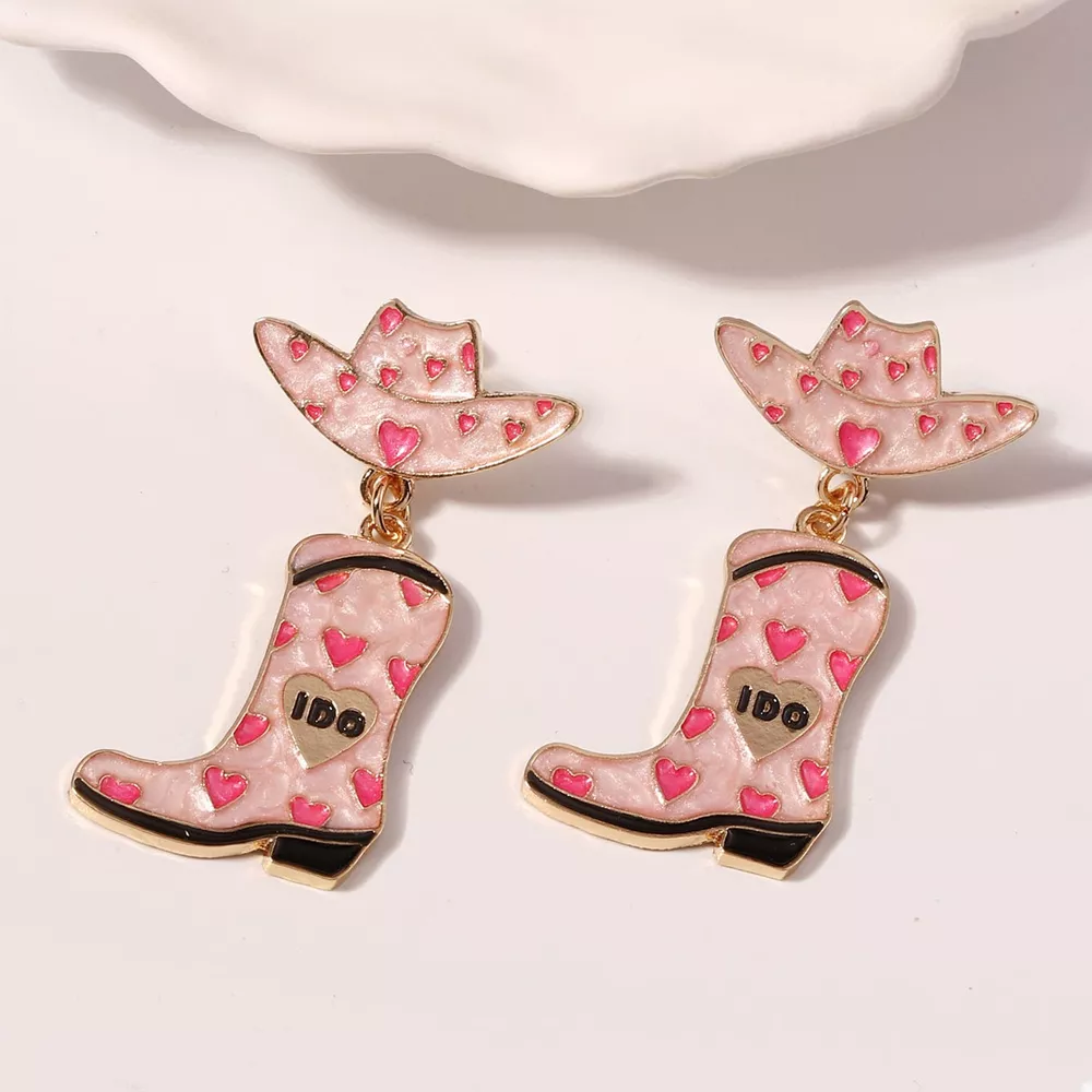 Cowgirl Hat and Boot Dangle Earrings, image 2