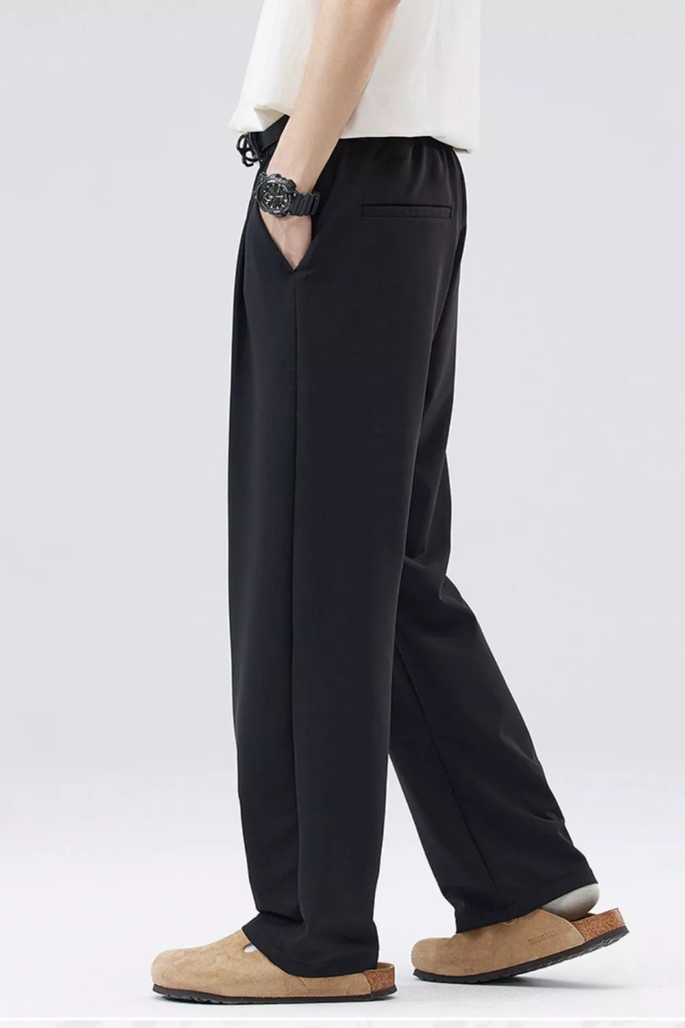 Men's Full Size Loose Fit Casual Pleated Pants Plus Size, image 3