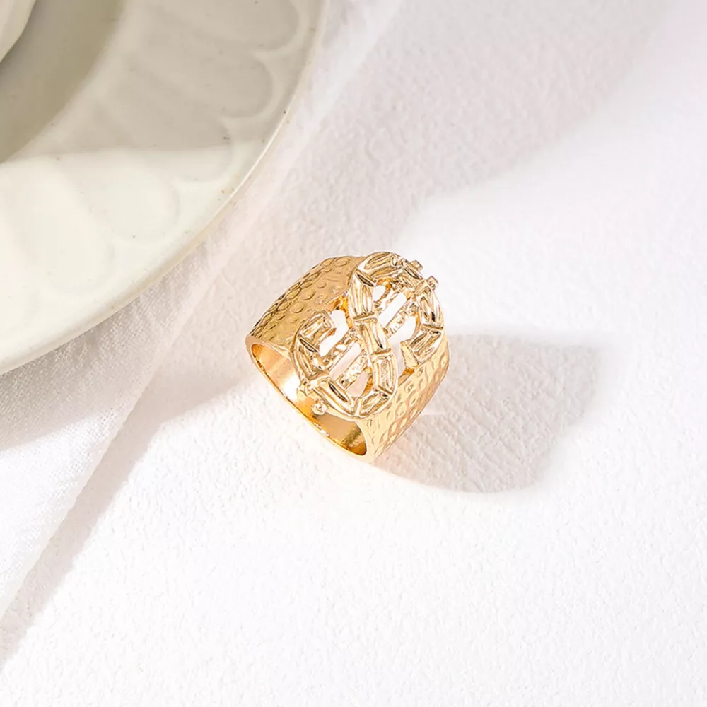 18K Gold-Plated Dollar Sign Ring, image 5