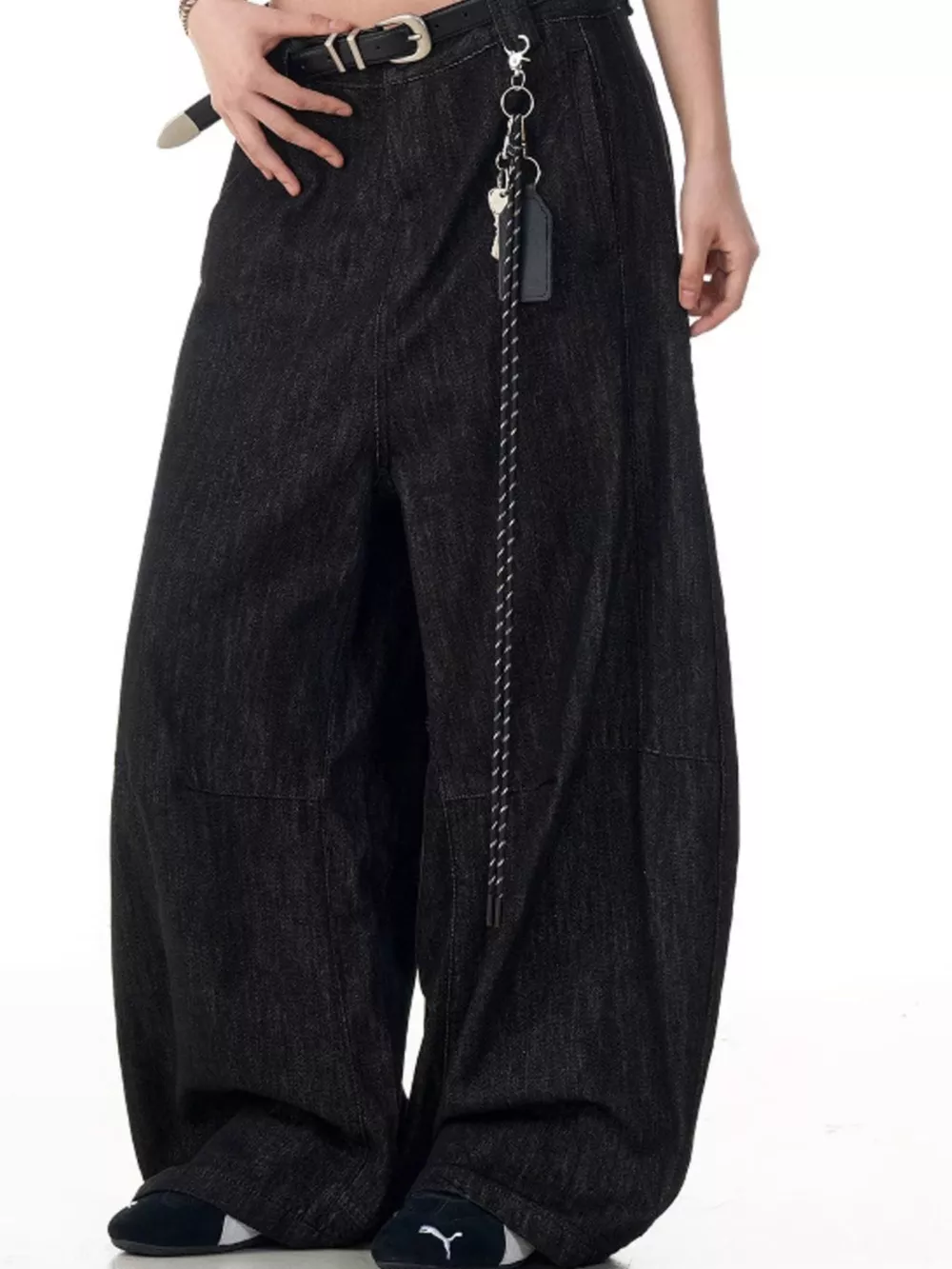 Men's Wide Leg Wash Jeans, image 2