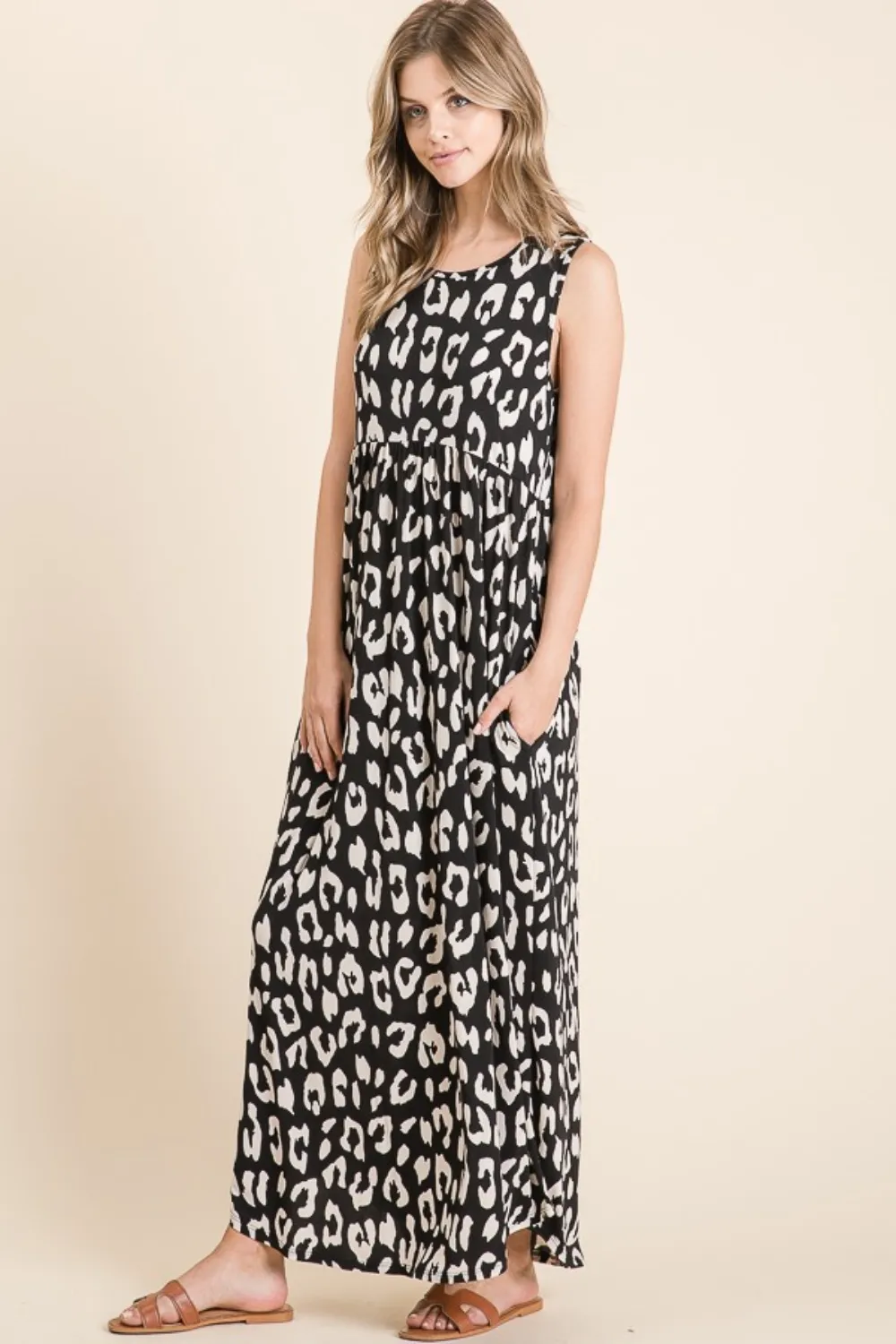 Leopard Maxi Dress with Pockets, image 2