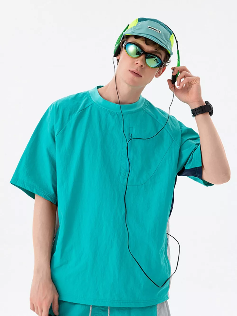 Men's Contrast Round Neck Short Sleeve T-Shirt, image 3