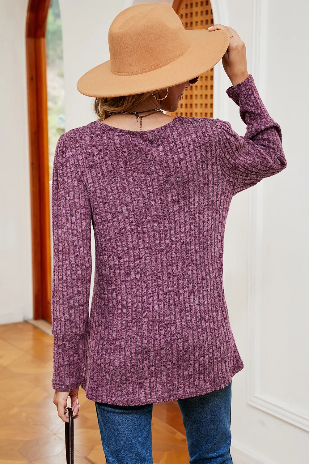 Decorative Button Square Neck T-Shirt, image 18