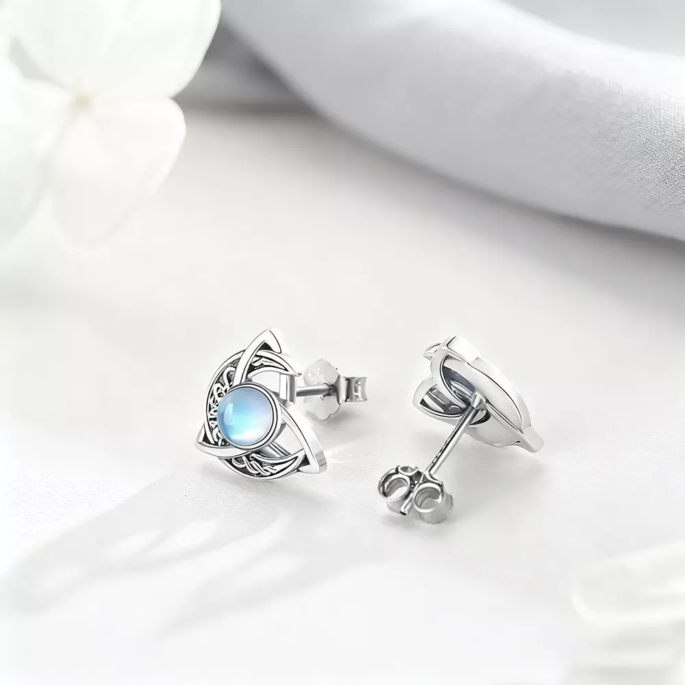 Moonstone Stud Earrings, image 3